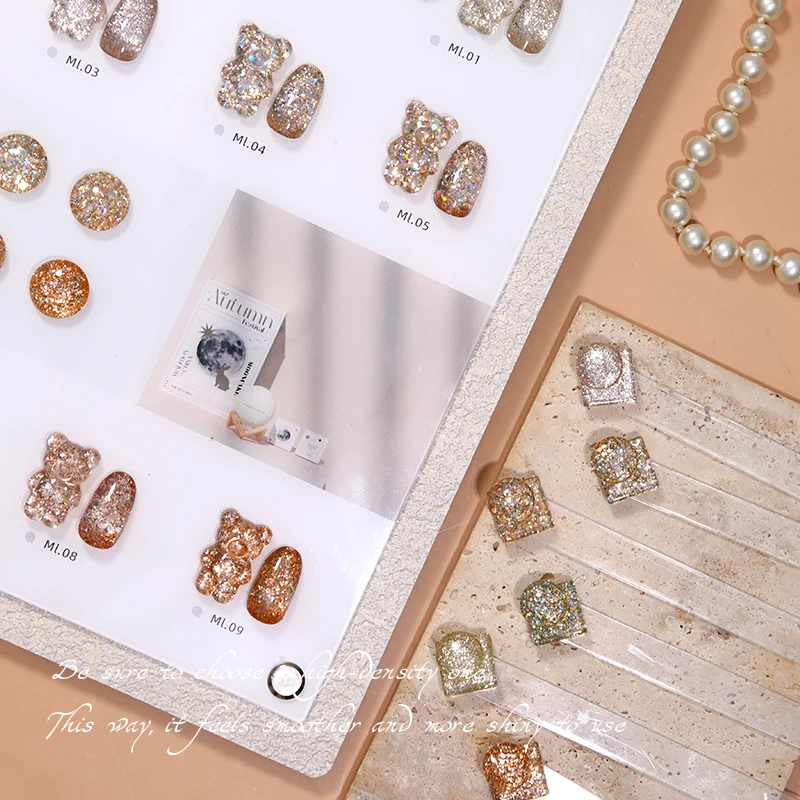 MILAN Glitter Gel Polish Kit 9 Colors Nail Gel Polish Set Platinum Glue Wholesale Nail Polish