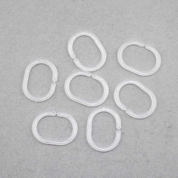Bathroom Shower Curtain C Hook Ring plastic transparent bathroom pothook  PP shower curtain hooks