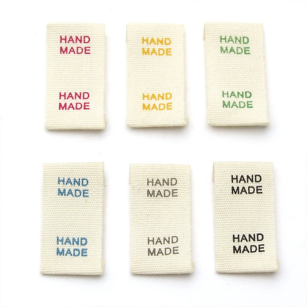 Cloth Labels Handmade Label Fold Tags Sheep Heart Pattern Hand Made Label For Knitted Hats Clothing Printed Sewing Accessories