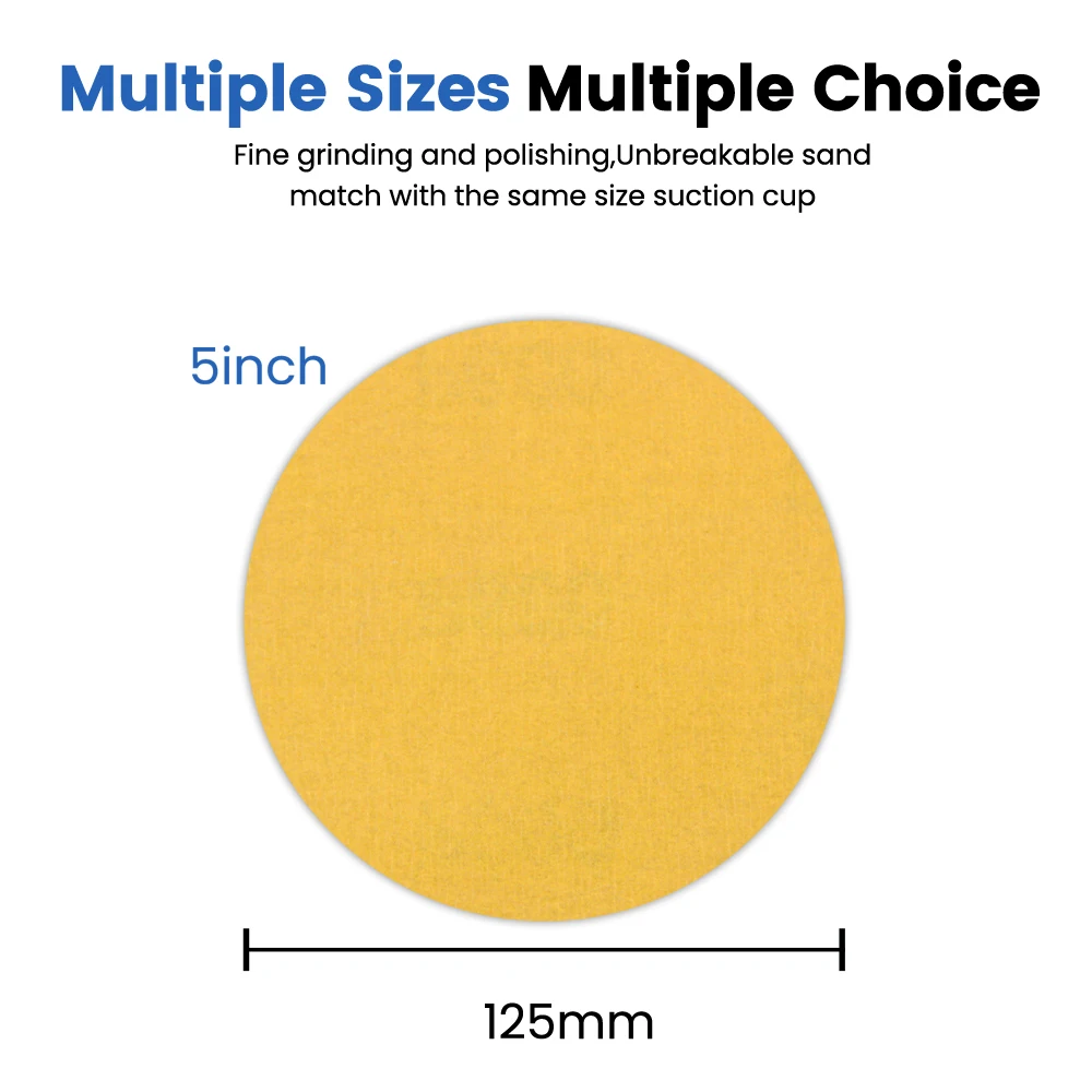 5 Inch Sand Disc Hook and Loop Sand Discs 40-2000# Random Orbital Sand Paper Disc for Automotive Woodworking Polishing