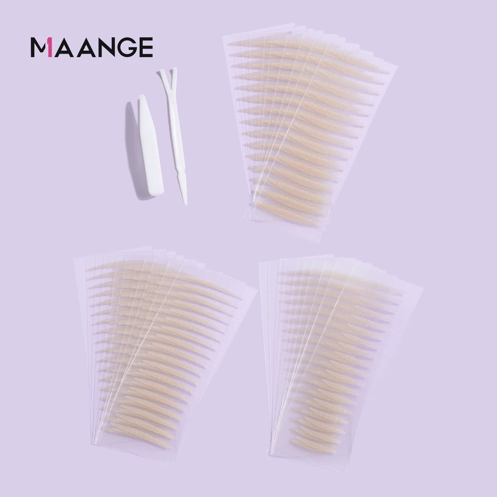Maange OEM double eyelid stickers tweezers high quality invisible waterproof mesh Single-sided eyelid tape
