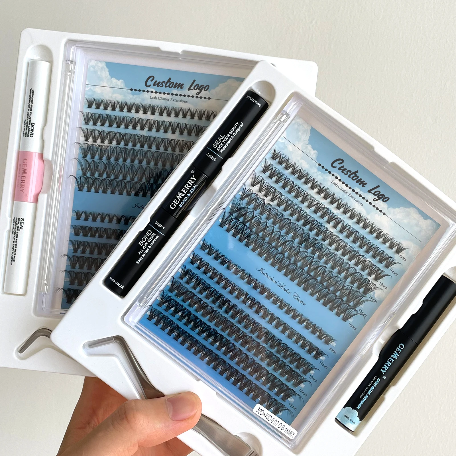 New coming 20D 30D 40D effect private label Individual Cluster Lashes Natural DIY Promade Heat Bonded Eyelash Extension