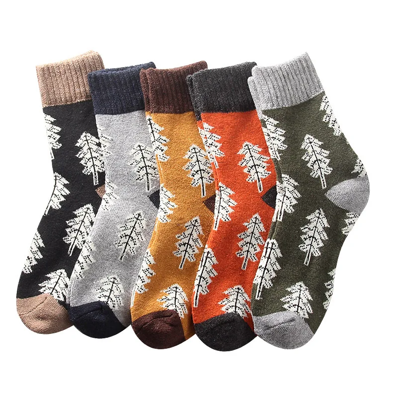 Best Quality Women Vintage Style Crew Wool Thick Warm Socks Winter Christmas Gift Graphic Slouch Socks Long for Women