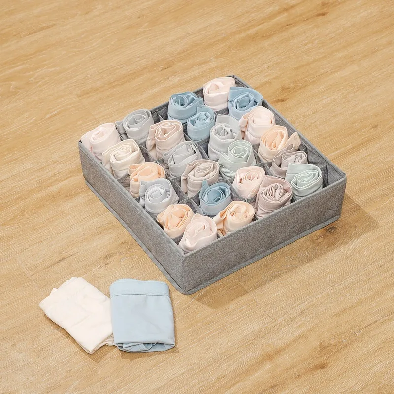 Wholesale Household Cloth Art Drawer Type Compartmentalized Folding Organizer Box Bra Underwear Socks Clothing Storage Box