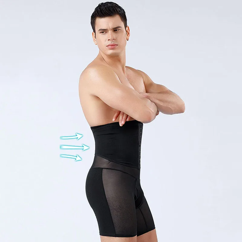 Высококачественные однотонные утягивающие Корректирующие трусы с высокой талией для подтяжки ягодиц и живота, мужское нижнее белье, Утягивающие трусы