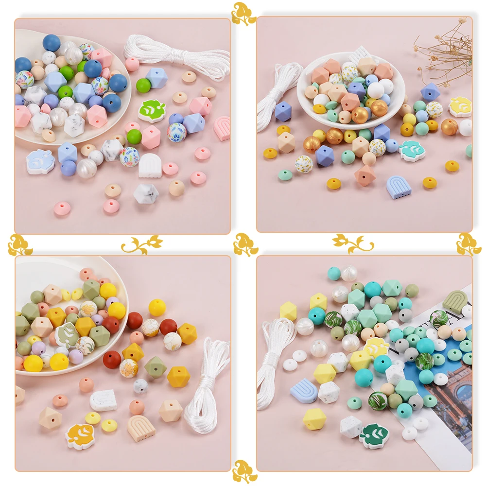 Wholesale Low Moq Silicone Baby Teething Beads New Opal Round Silicone Beads 15mm Bulk Food Grade Silicone Beads For Pacifier
