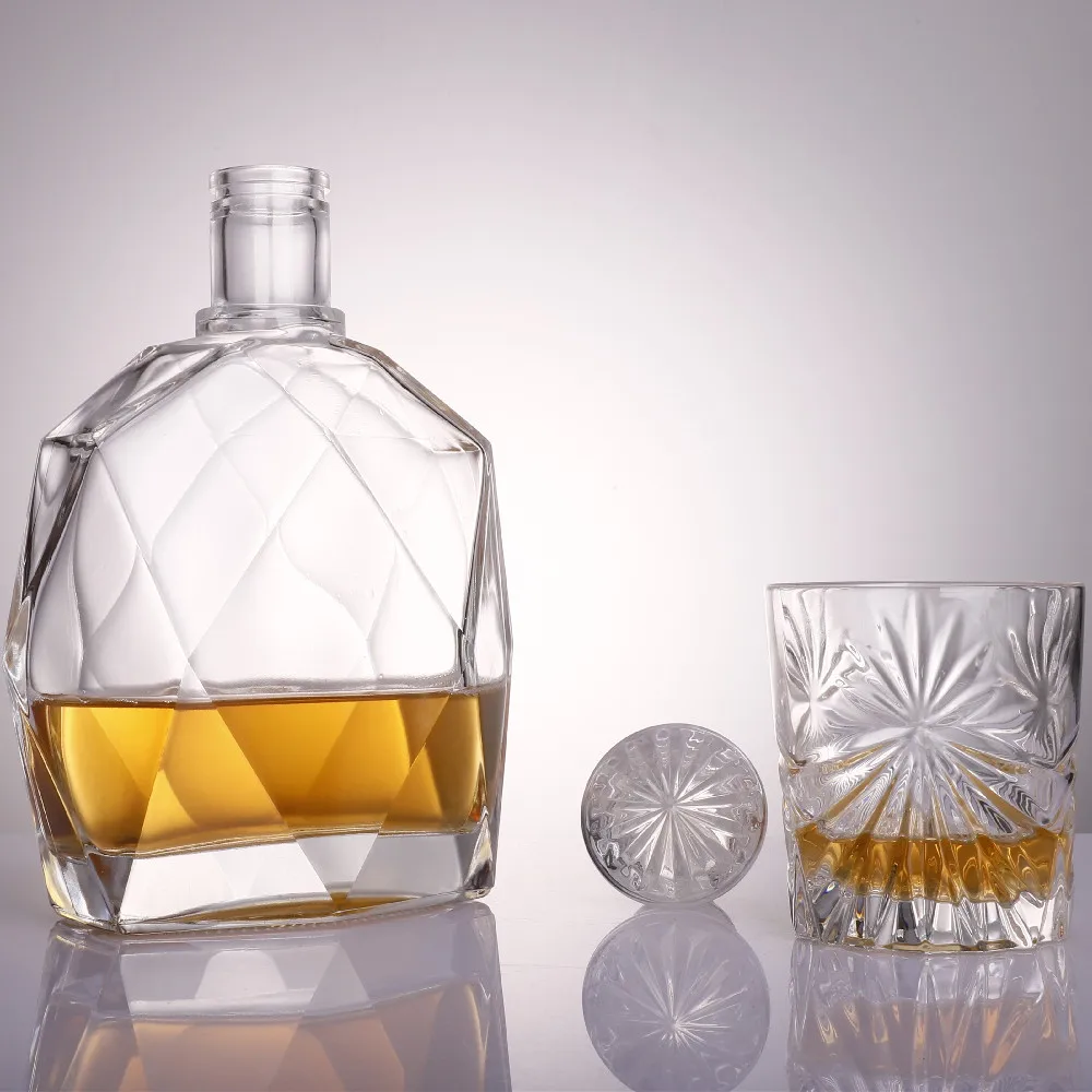 clear hot brandy vodka whisky frosted with 750 ml and customized size  glass wine bottle