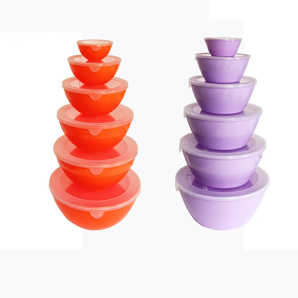  different size BPA Free plastic colorful bowl set made in Guangdong Jiangmen kitchen salad used dinner