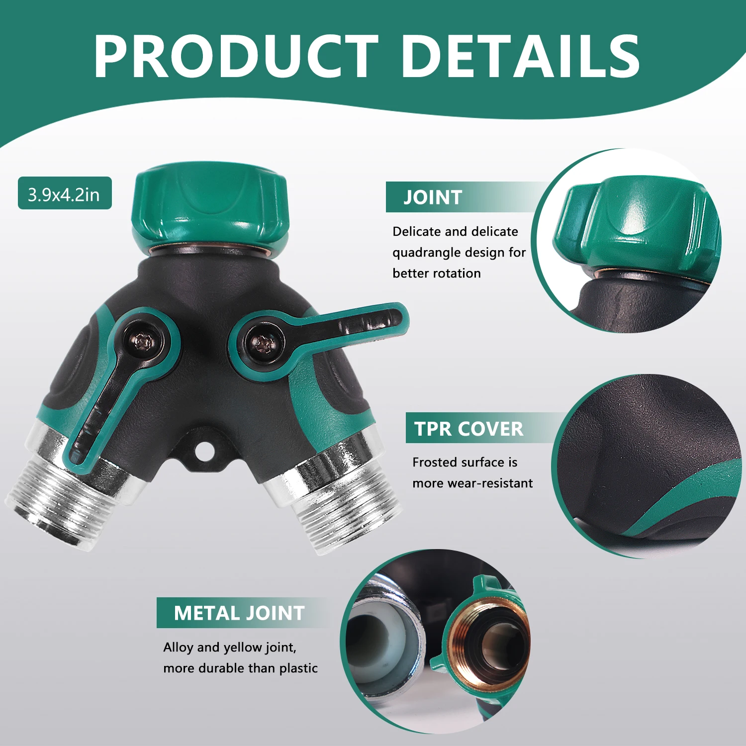 High Quality Outdoor Garden Irrigation System 2-Way ABS Plastic Hose Connector Easy Metal Connection Water Splitter Garden Tools