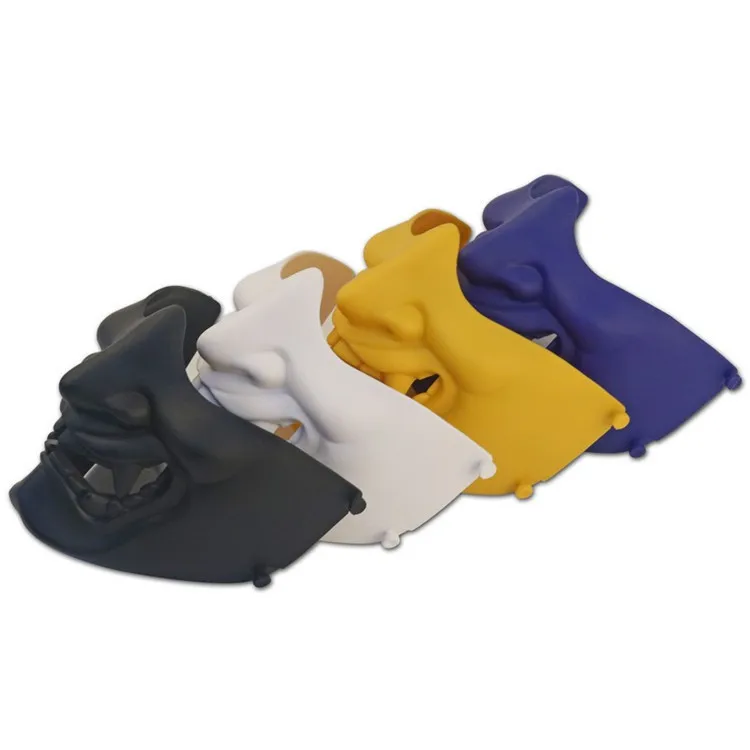 Half Face Cover Game Mask Tactical Prajna Half Face Hannya Oni Motorcycle Evil Demon Knight Halloween Cosplay Party Props