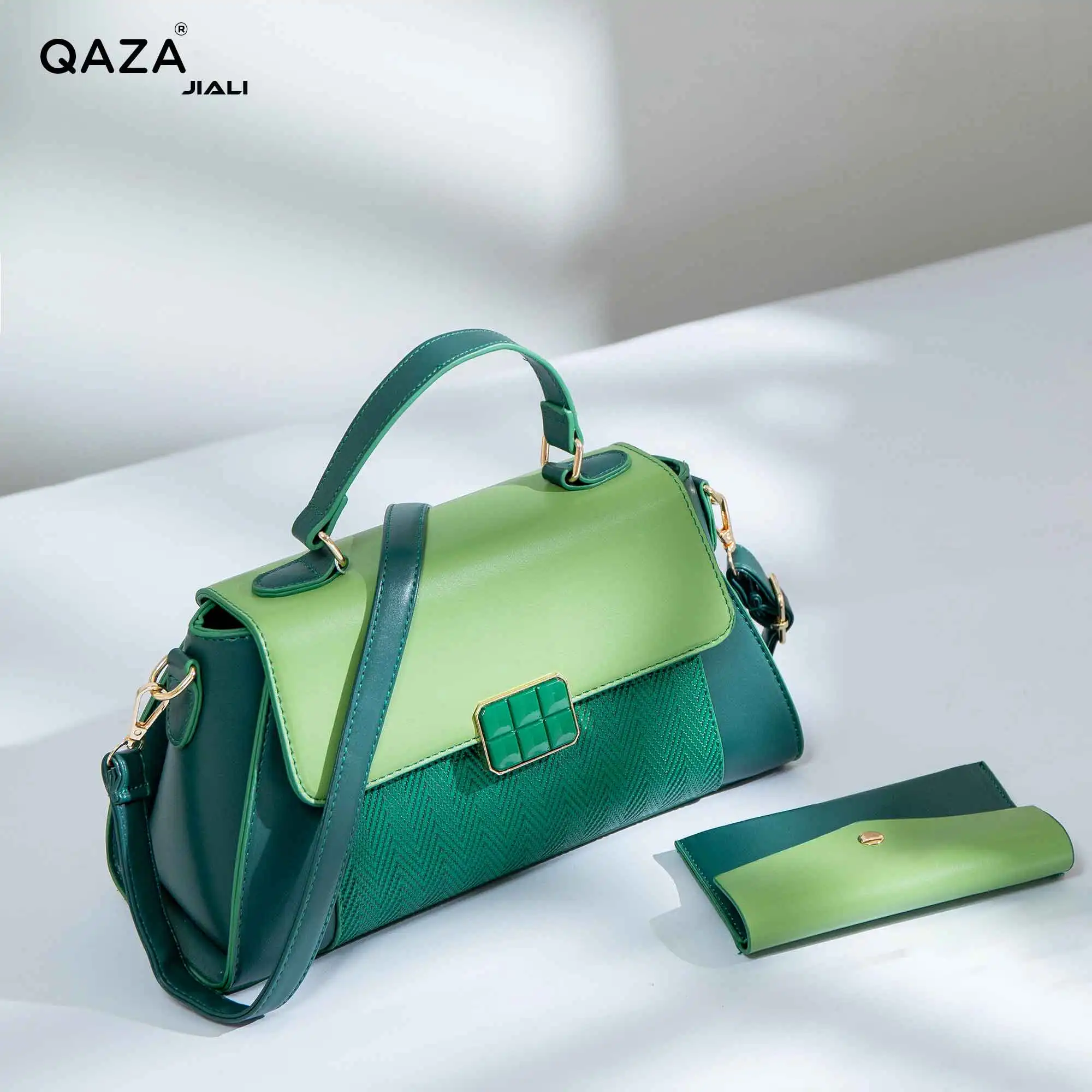 QAZA Jiali Guangzhou Wholesale Brand Designer Sling Shoulder Hand Bags Ladies Handbags Classic  HandBag