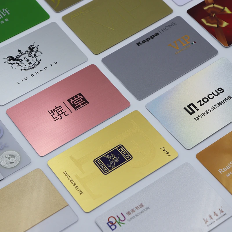 Настраиваемые матовые пластиковые Карты Лояльности RFID NFC для членства из розового золота