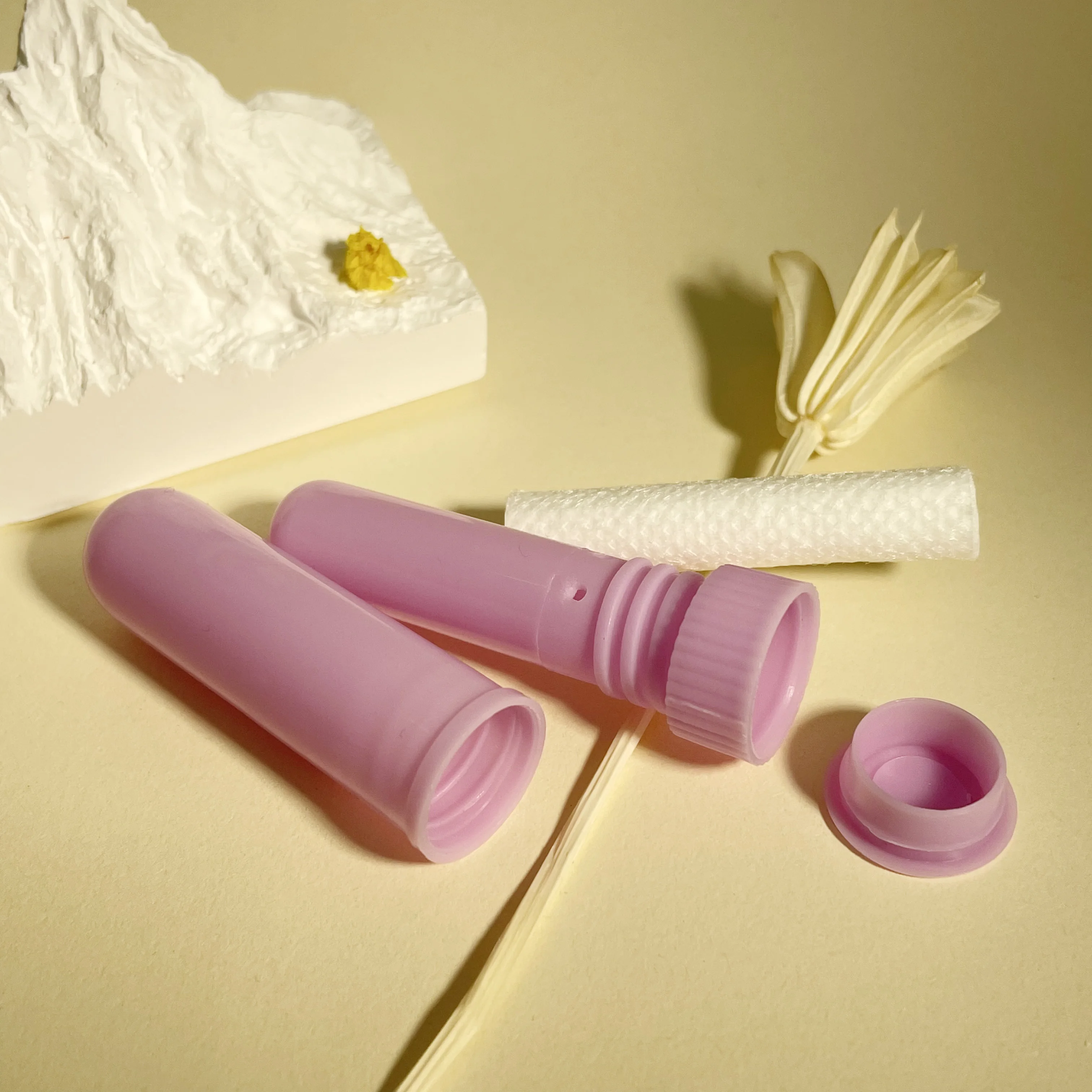 Colorful Plastic Inhaler Stick Essential Oil Aromatherapy Nasal Inhaler Tubes with High Quality Cotton Wick Nasal Inhaler Stick