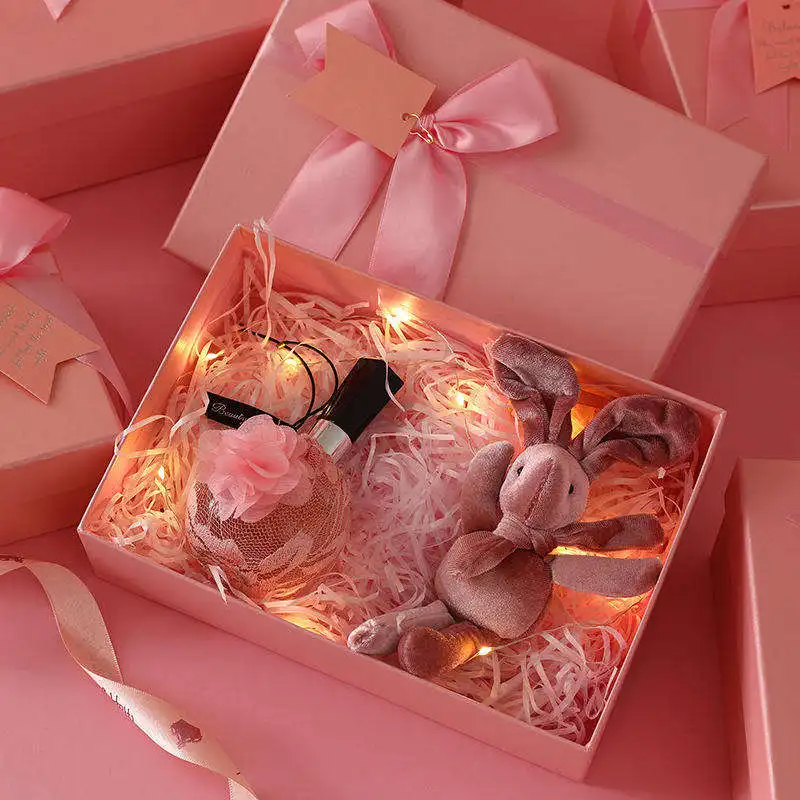 Custom Size And Design Surprise Two-pieces Lid And Base Bow Tie Cardboard Birthday Gift Paper Packaging Box