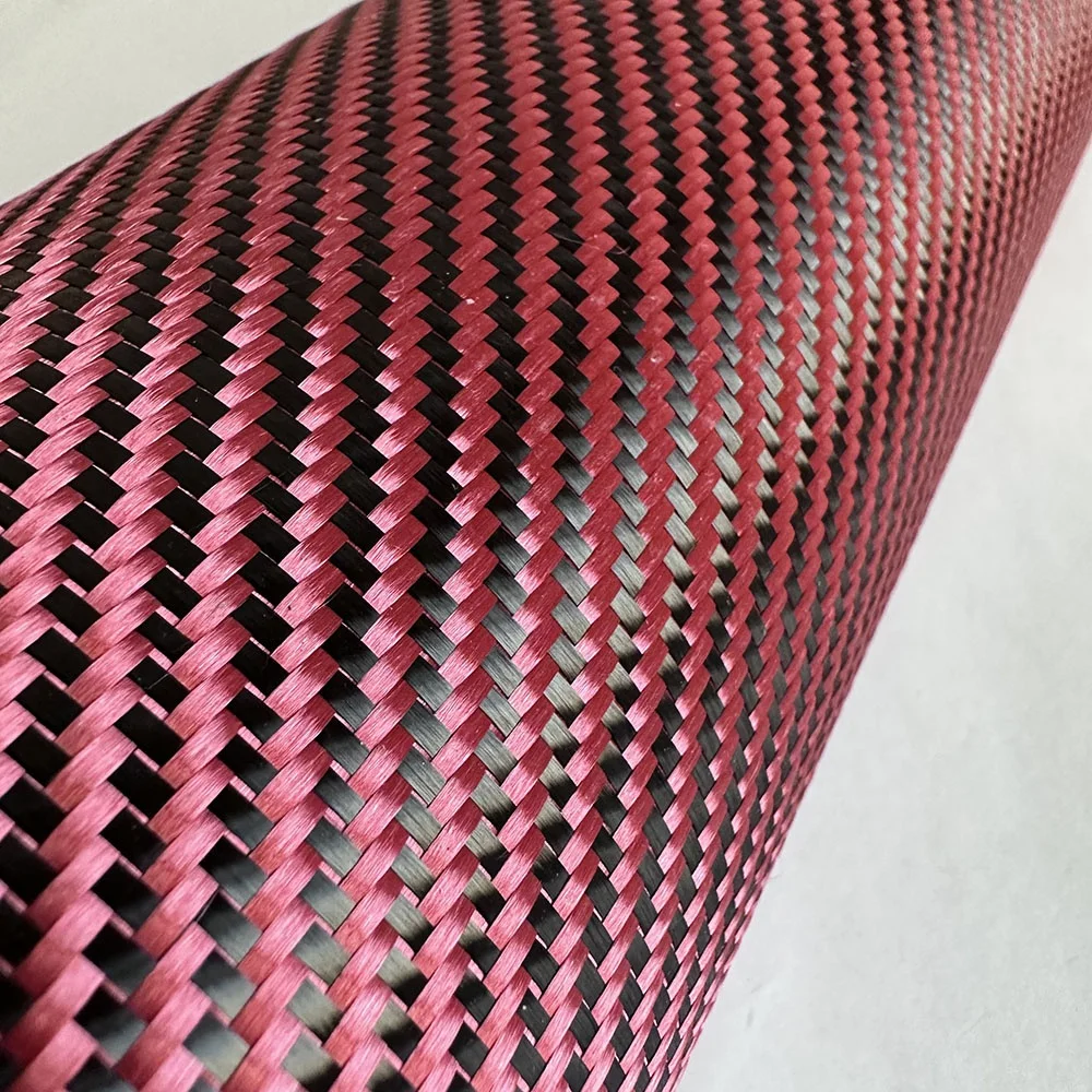 Customized colored prepreg carbon aramid fiber fabric wholesale price 1+1