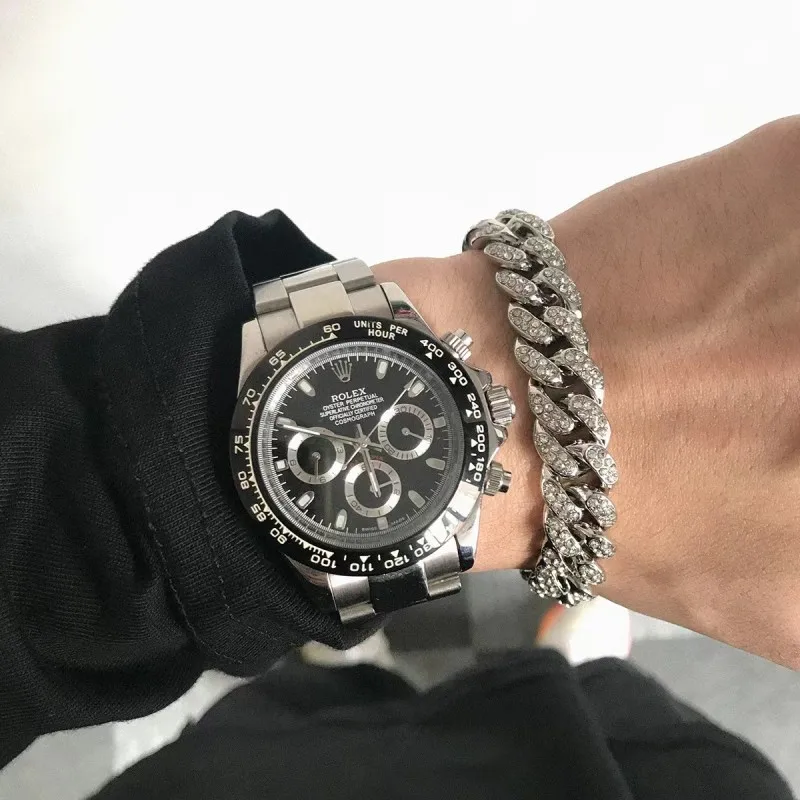 Personalized Moissanite Jewelry Hiphop 18K White Gold 925 Sterling Silver Cuban Chain Bracelet Custom 12mm Cuban Link Bracelet