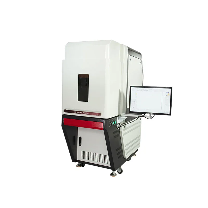 Full Enclosed 20w 30w Metal Labels Laser Marking Machine Galvo Head Marking Machine With Raycus Max Laser Source