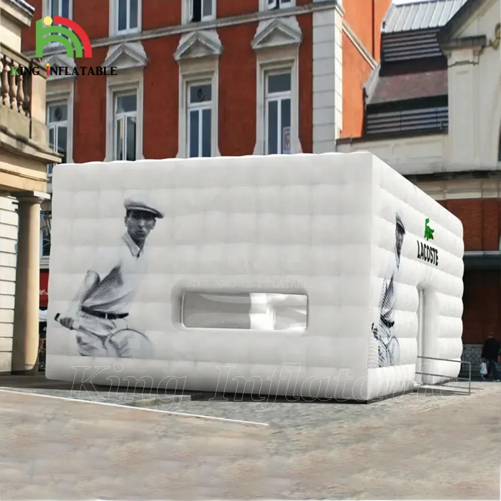 Large Cube Wedding Party Led Light Inflatable Tent Event Photo Booth White Giant Inflatable Cube Marquee Tent