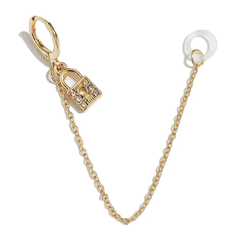 Manufacturers Direct Sales Creative Gold Lock A Pair Of Earphone Chain