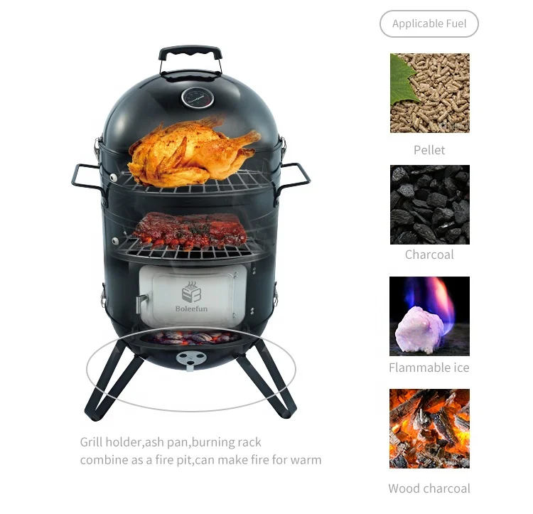 new product ideas  Hot sale 3 in 1 Black barrel charcoal grill outdoor BBQ  grill vertical charcoal grill