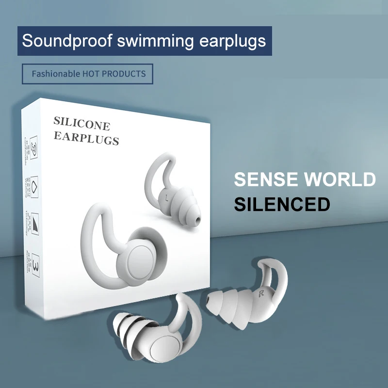 Washable Reusable Flexible Silicone Earplugs Hearing Protection for Sleeping Work