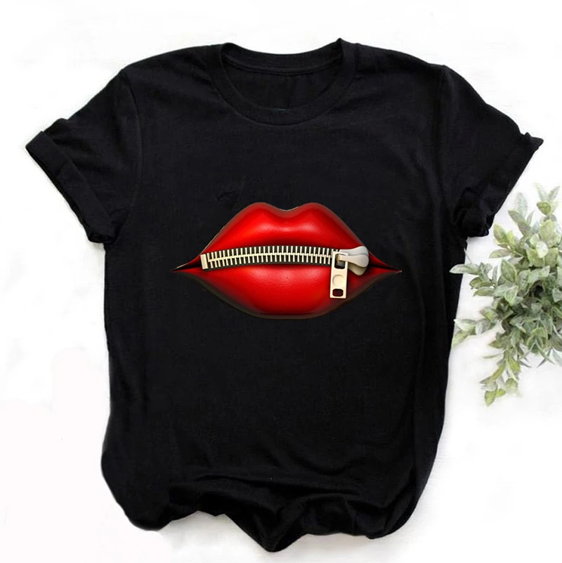 Черно-белые с модным принтом, с коротким рукавом, для девушек, спортивные топы личность, комплект из футболки с принтом размеры XS-4XL