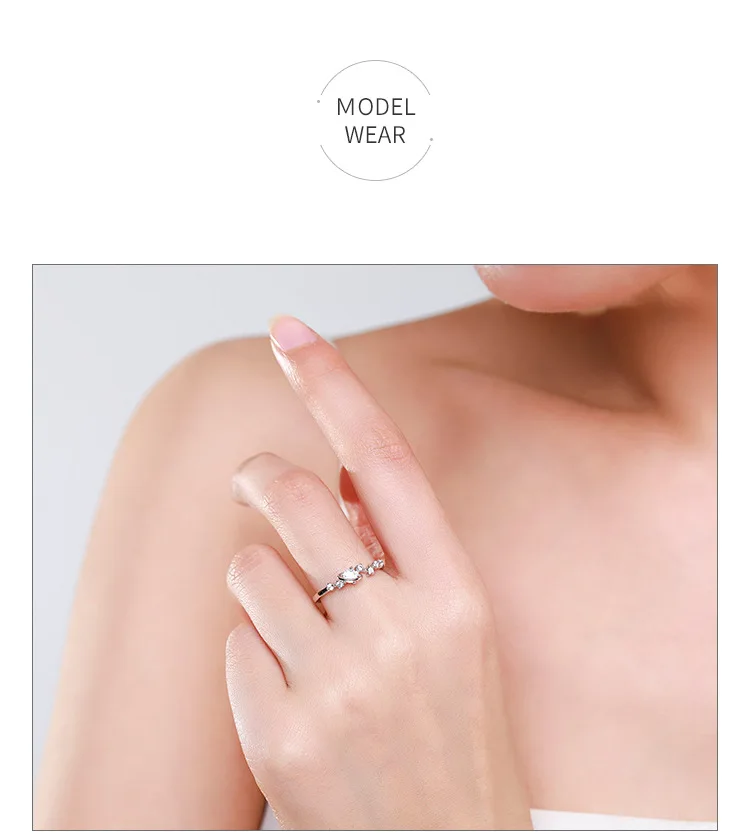 S925 silver ring female Japan and South Korea small fresh star star micro set closed ring small design INS Bracelet