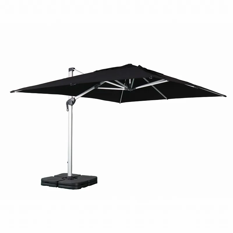 
3M Round Outdoor Banana Cantilever Hanging Parasol With Metal Cross Base 