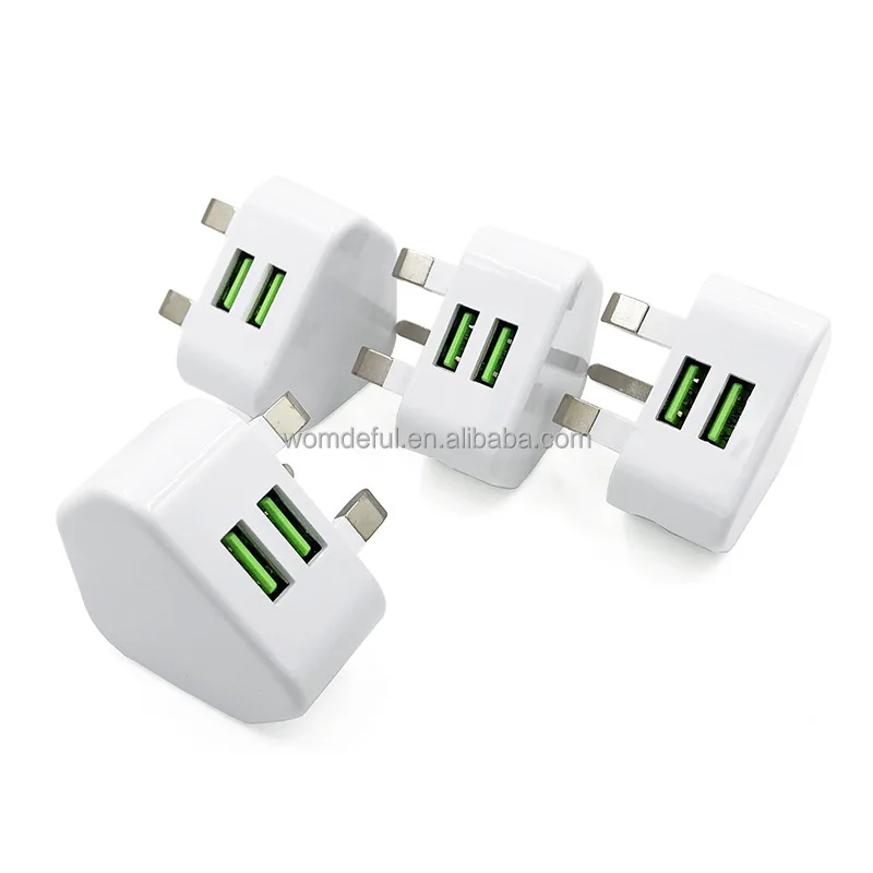 Универсальный, состоящий из универсального адаптера на 2 USB штепсельная вилка британского стандарта 3 Pin настенного зарядного устройства с двумя портами USB для путешествий зарядное устройство для зарядки телефона X Samsung S9
