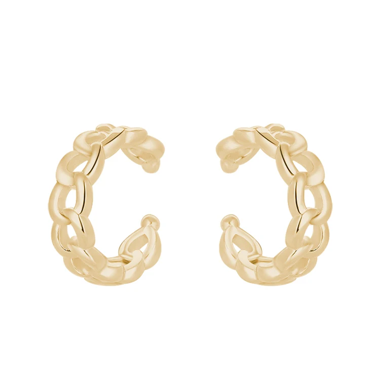 5925 Italy Silver Jewelry Earring Clip On Pierced Ear Cuff Earrings 14K Gold Filled