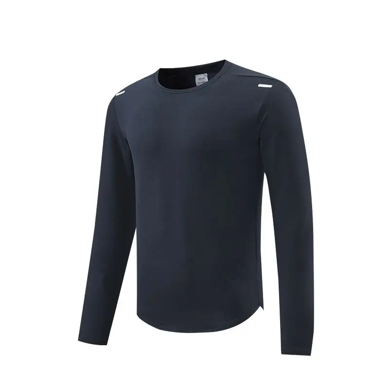 Running sweatshirts reflective logo sportswear custom logo quick dry long sleeve mens fieness shirts gym shirts men