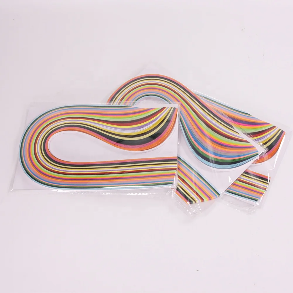 Rainbow color DIY hand craft art Stripes quilling paper