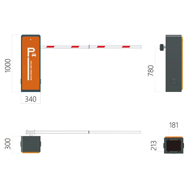 Automatic rfid electronic security LED boom parking aluminum arm barrier gate for drive road cheap price with remote control
