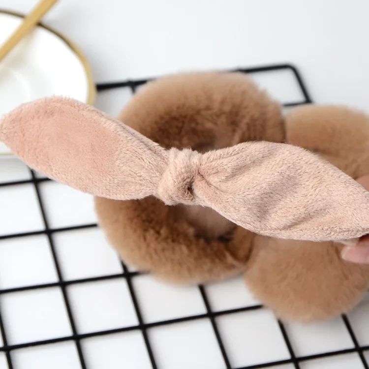 
2020 furry earmuffs earmuffs winter winter earmuffs woman keep warm Rex rabbit ears covered with fur Rabbit ear fur 