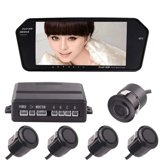 7.0 inch Rearview Mirror LCD Display 4 Sensores DE Estacionamento Assist car reversing radar blind spot parking sensor