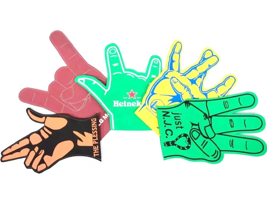 custom design promotional hand mitt cheering  finger eva foam hand