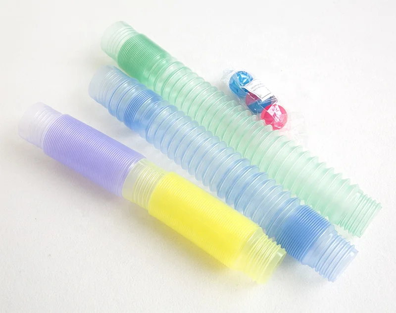 XL Kids Plastic Stretch Toy Luminous 5.5cm Fidgets Pipe Autism Sensory Tubes Adult Colorful Stress Relief Fidget Pop Tubes