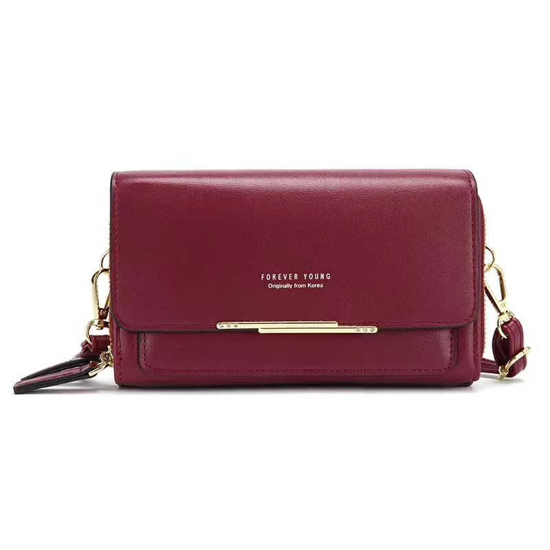 Wholesale luxury big capacity pu leather ladies shoulder bags men phone card holder long purses women wallets with chain