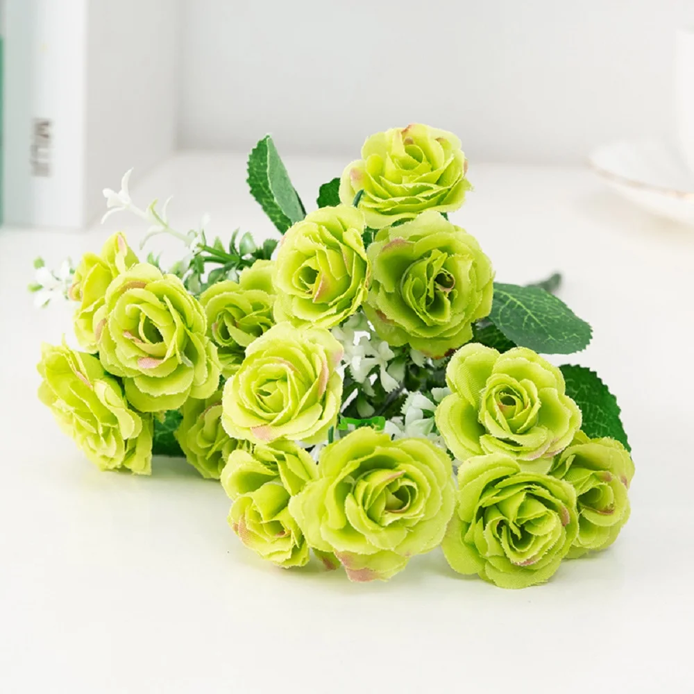 Wholesale artificial roses decoration artificial flower small bouquets home party wedding rose bouquets