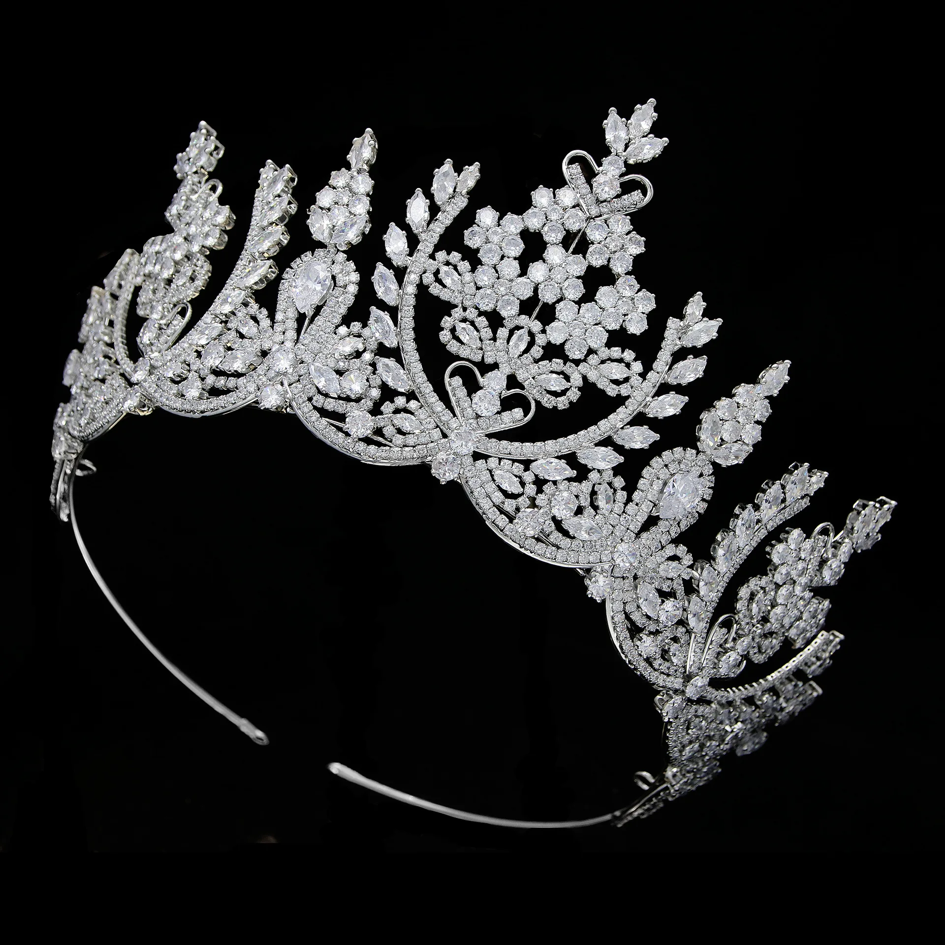 Zircon Bridal Tiara Wedding Hair Accessories Luxury Rhinestone Crown