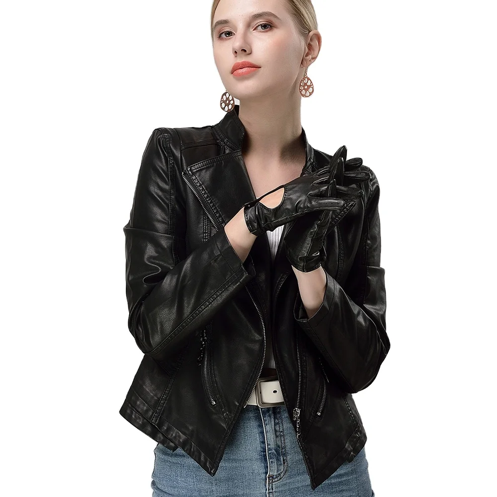 Kulanyane Hand Sewing Goat Leather Unlined Women Biker Leather Gloves