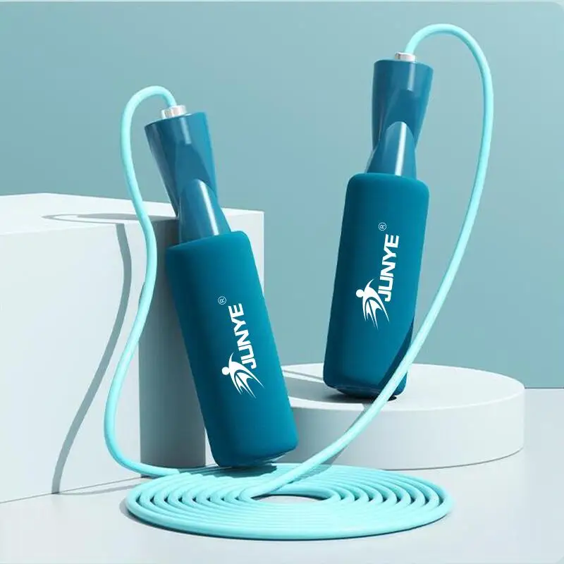 cordless jumping rope weighted long handles custom skipping rope sponge handle pvc ropeless adjustable fitness  jump rope