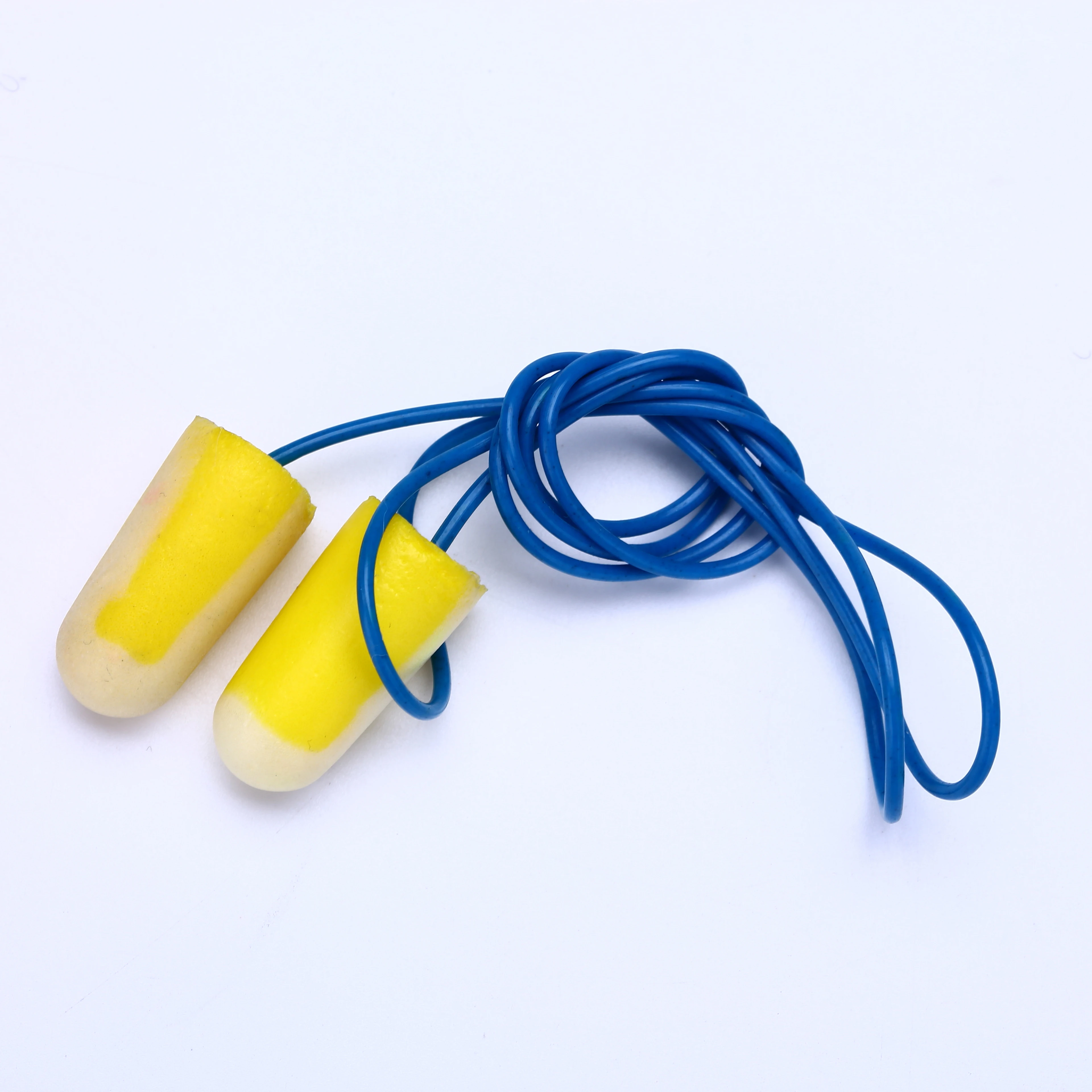 Disposable  Shape Corded Antinoise Earplugs PU Foam Sponge Noise Ear plugs With Wire