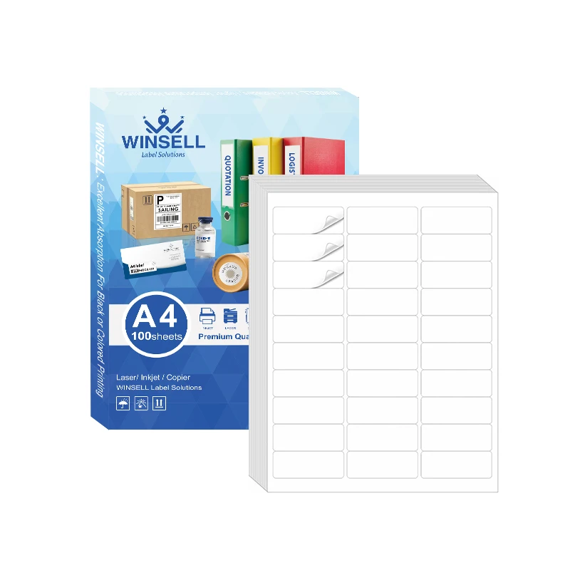 Sailing 100 Sheets of Quality A4 Paper White Matte/Glossy Self Adhesive Sticky Back Label Printing Sheet