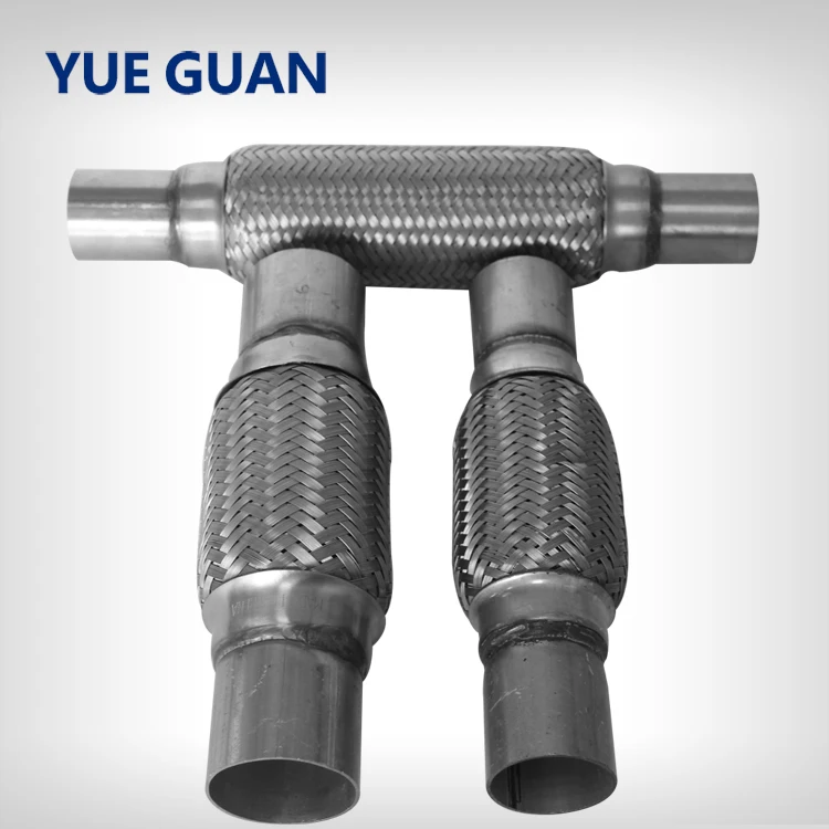 Выхлопная труба из нержавеющей стали 304l с автоматической оплеткой глушитель для всех автомобилей гофрирования