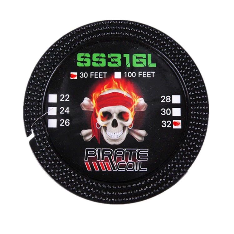 Новый аксессуар для электронных сигарет Проволочная веревка SS316L 30 футов 22 г 24 26 28 32 нагревательный провод 316l ss