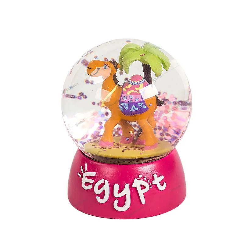 Экзотический пейзаж 65 мм, украшение для дома, пустыня, верблюд, смола, снежный шар