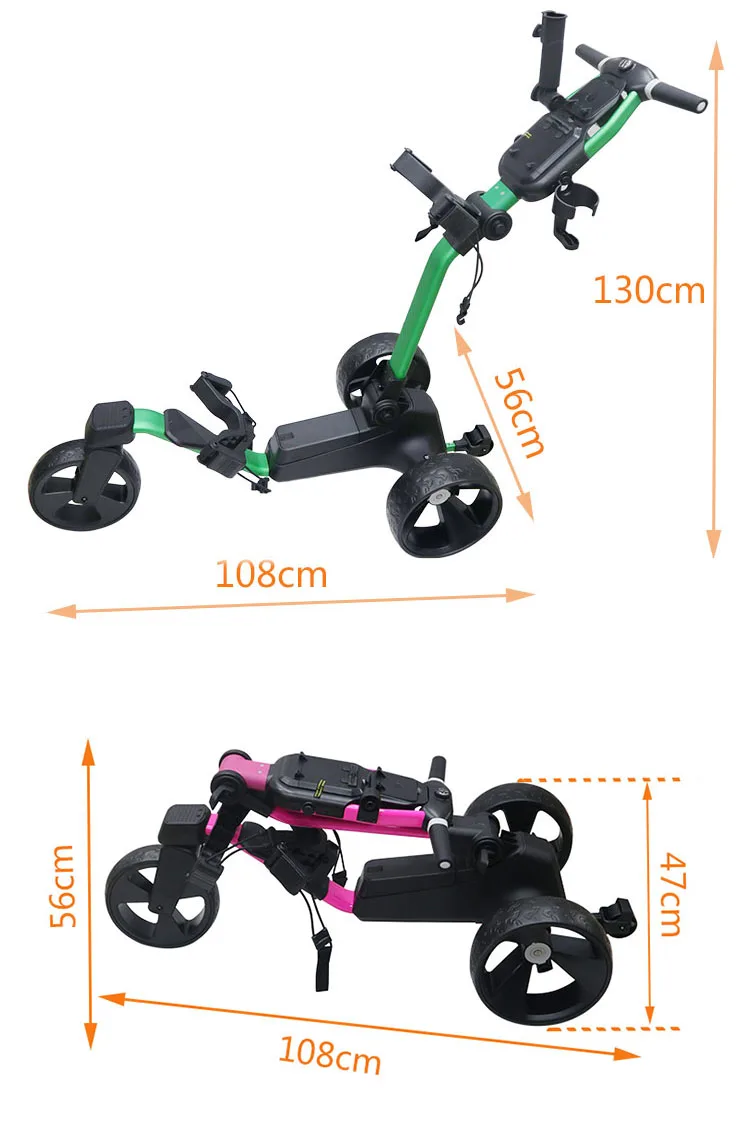 Hot Selling Foldable Golf Trolley Electric Remote Control 3 Wheel Golf Trolley Electric Lithium