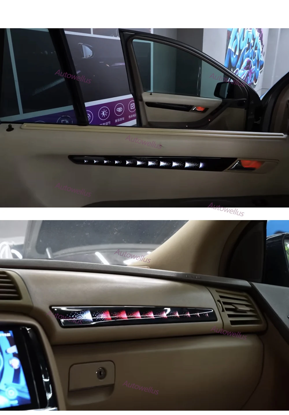 Ambient Light For Benz R class R280 R300 R320 R350 R500 2006-2017 Atmosphere Lamp  Interior Lighting Trim