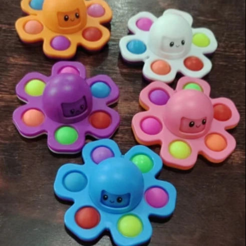 Factory Price silicone Push Popper Simple Mini Reversi Octopus Sensory Bubble Fidget Finger Spinner Toy For Kids and Adults